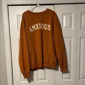 Anxious Women's Rust Crew Neck Sweater
